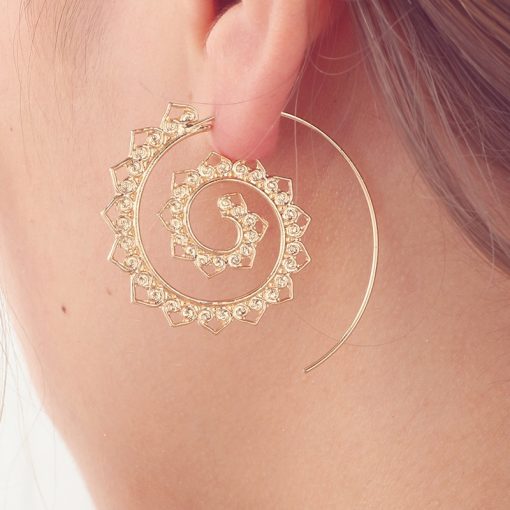 Bohemian Spiral Earrings, Spiral Hoop Earrings, Minimalist Earrings | Mandala Earrings 2