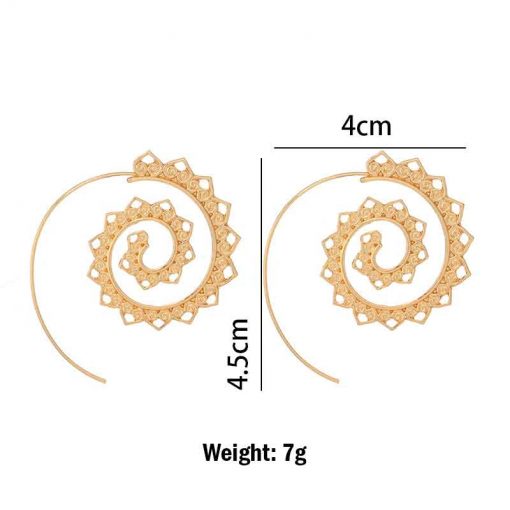 Bohemian Spiral Earrings, Spiral Hoop Earrings, Minimalist Earrings | Mandala Earrings 3