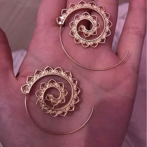 Bohemian Spiral Earrings, Spiral Hoop Earrings, Minimalist Earrings | Mandala Earrings 4